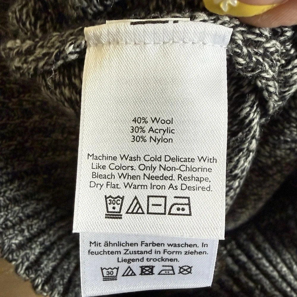 Eddie Bauer Men's Medium Gray Wool Blend Long Sleeve Sweater - Picture 5 of 7